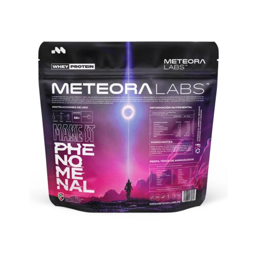 METEORA LABS | Astro Whey | Proteína de Suero de leche| 21g por Porción | Aminoácidos Esenciales | Enzimas Digestivas | 5 Sabores | 58 Porciones | Apoyo a Entrenamientos y Bienestar (Fresas con Crema)