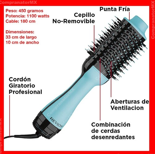 Cepillo Secador Revlon Salon Pro One Step Oval Voluminizador