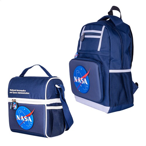 TechZone Kit Mochila Escolar con Lonchera bolsa para almuerzo Edición NASA