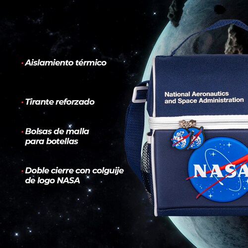 TechZone Kit Mochila Escolar con Lonchera bolsa para almuerzo Edición NASA