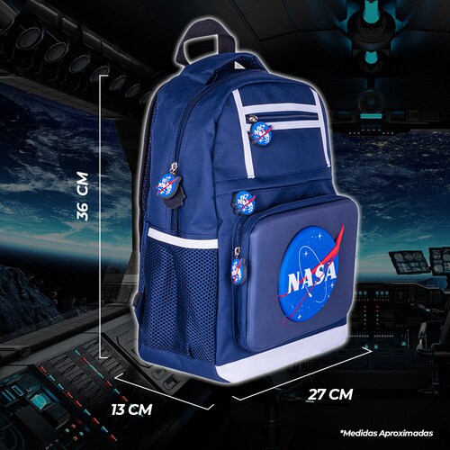 TechZone Kit Mochila Escolar con Lonchera bolsa para almuerzo Edición NASA