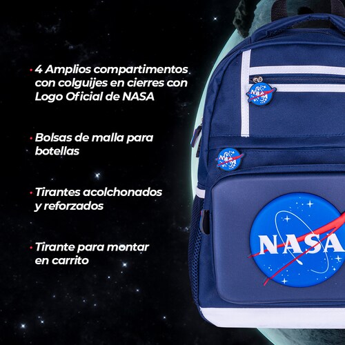 TechZone Kit Mochila Escolar con Lonchera bolsa para almuerzo Edición NASA