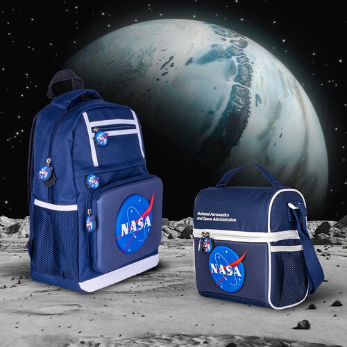 TechZone Kit Mochila Escolar con Lonchera bolsa para almuerzo Edición NASA