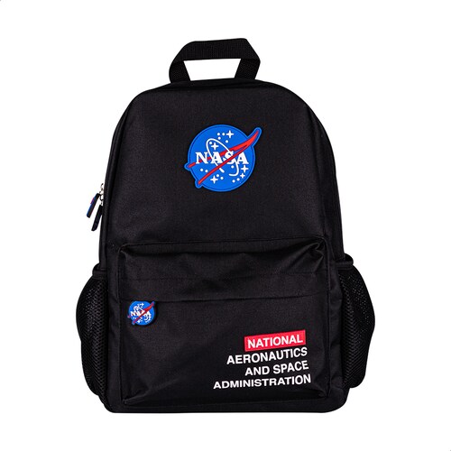 TechZone Mochila Escolar con Logo Oficial de NASA, 4 Amplios Compartimentos con Bolsos laterales de malla
