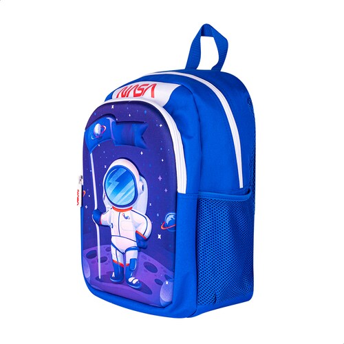 TechZone Mochila Escolar NASA Astronauta 3D El Alunizaje, 2 Amplios compartimentos y bolsas laterales de malla