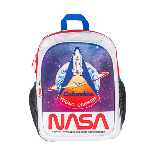 TechZone Mochila Escolar NASA Edición Cohete Termoformado 3D, 2 Amplios compartimentos y bolsas laterales de malla.