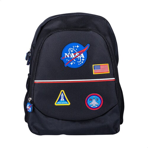 TechZone Mochila con Logo NASA Oficia Diseño Vintagel Dos Amplios compartimentos y Bolsas laterales de malla