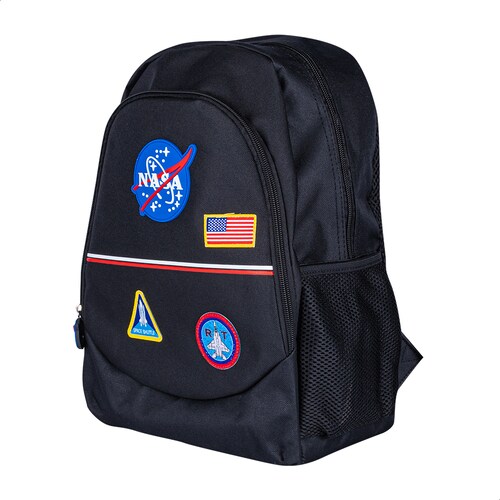 TechZone Mochila con Logo NASA Oficia Diseño Vintagel Dos Amplios compartimentos y Bolsas laterales de malla