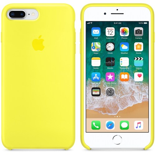 Funda de Silicon iPhone 8 Plus / iPhone 7 Plus - Amarillo Neon