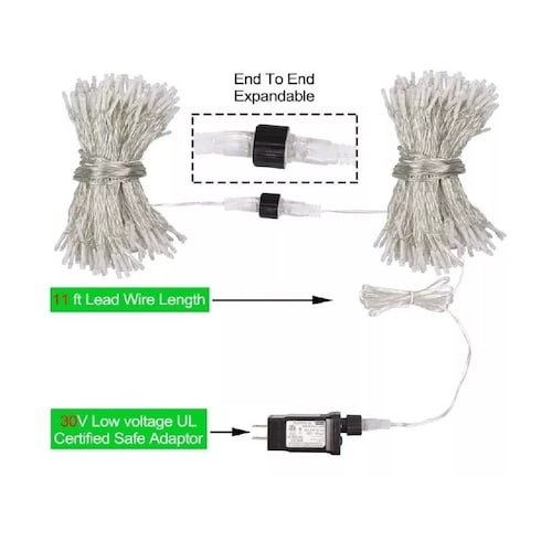 50m Serie Luces Led Impermeable Bodas Jardín Vintage Blanco frio