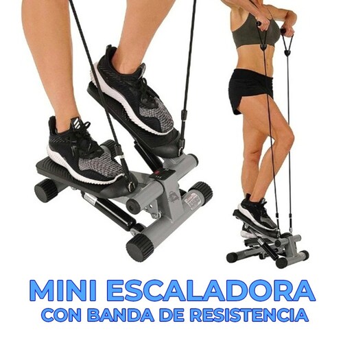 Mini Elíptica Escaladora Con Ligas De Resistencia Portátil Con Pantalla LCD.