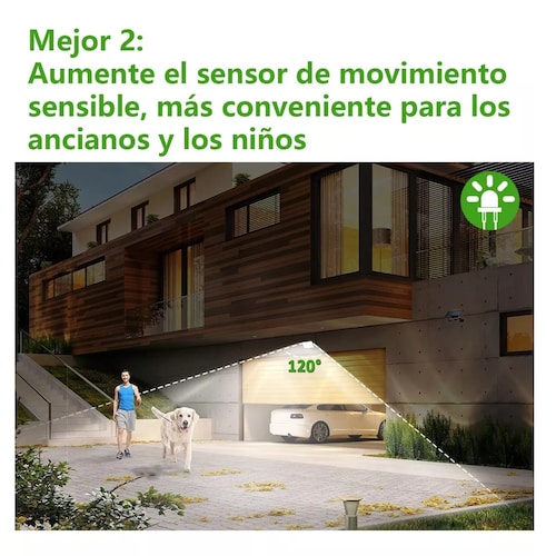 Luz Solar Exterior Lámpara Con Sensor Para Jardín Pared