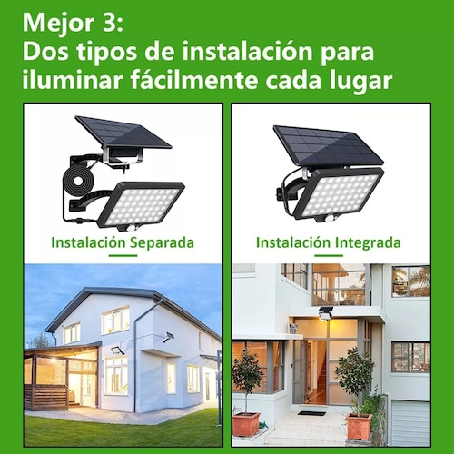 Luz Solar Exterior Lámpara Con Sensor Para Jardín Pared
