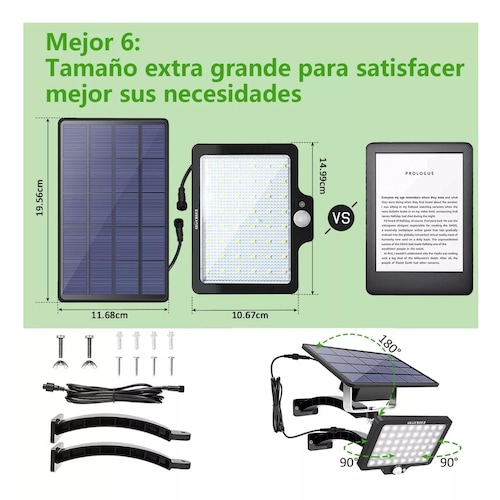 Luz Solar Exterior Lámpara Con Sensor Para Jardín Pared