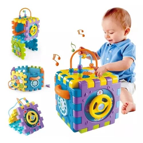 Juguete Didáctico Montessori Educativo 6en1 Música Cubo Bebé