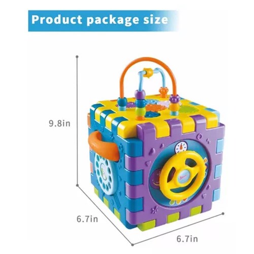Juguete Didáctico Montessori Educativo 6en1 Música Cubo Bebé