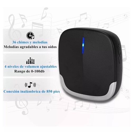 Timbre Inalámbrico Impermeable Con 1 Transmisor Y 1 Receptor