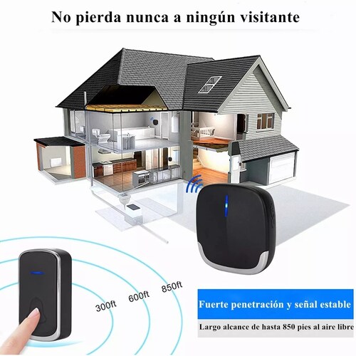 Timbre Inalámbrico Impermeable Con 1 Transmisor Y 1 Receptor