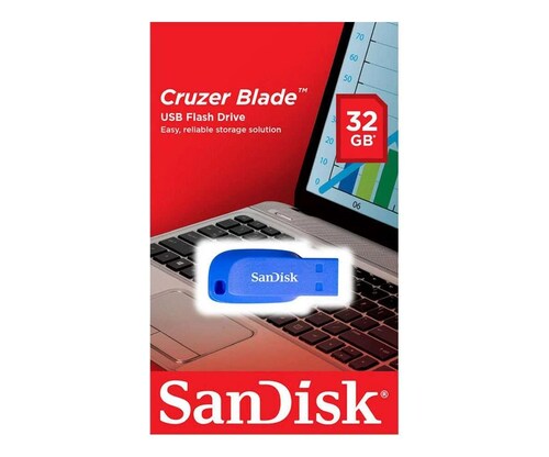 Memoria USB SanDisk Cruzer Blade 32GB USB 2.0 Azul datos portátil mac pc laptop