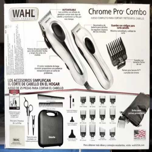 Combo 2 Maquinas Wahl Deluxe Chrome Pro Clipper Detalladora