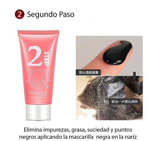 Tratamiento 3 Pasos Puntos Negros Granos, Espinillas Nariz 
