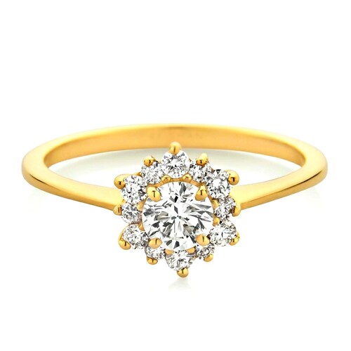 Fino Anillo de Compromiso Oro 18kilates con Diamantes naturales 