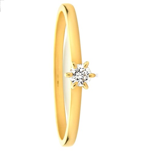 Anillo Compromiso Oro 18Kilates y Diamante natural 18 puntos de quilate.