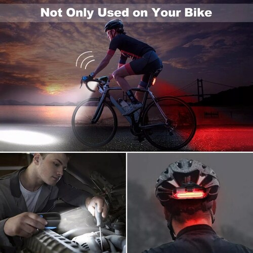 Lámpara Luces Para Bicicleta Recargables Luz Trasera Cuerno