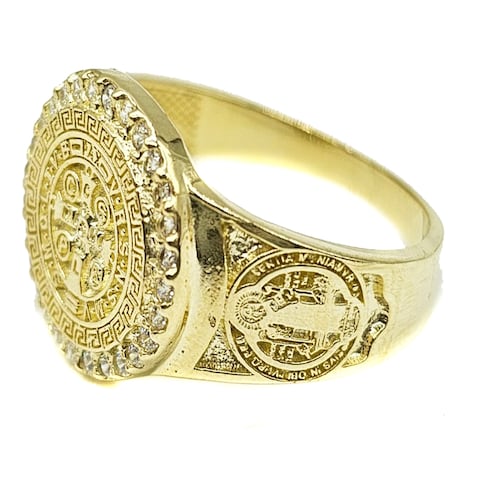 Anillo De San Benito Oro 10k-i Con Zirconia Suiza