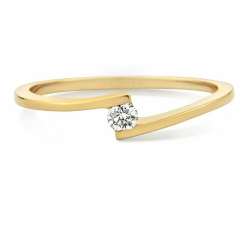 Anillo Compromiso Oro 18Kilates & Diamante natural 0.12 quilates  
