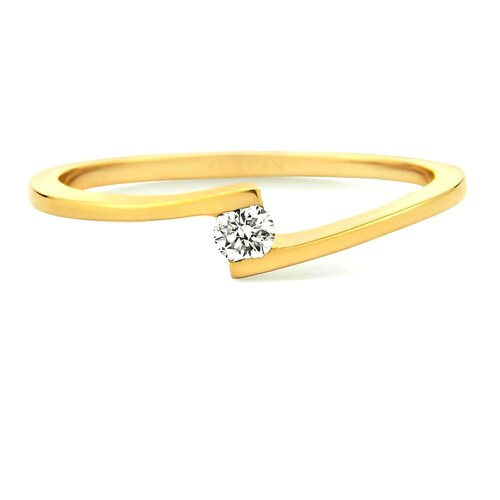 Anillo Compromiso Oro 18Kilates & Diamante natural 0.12 quilates  