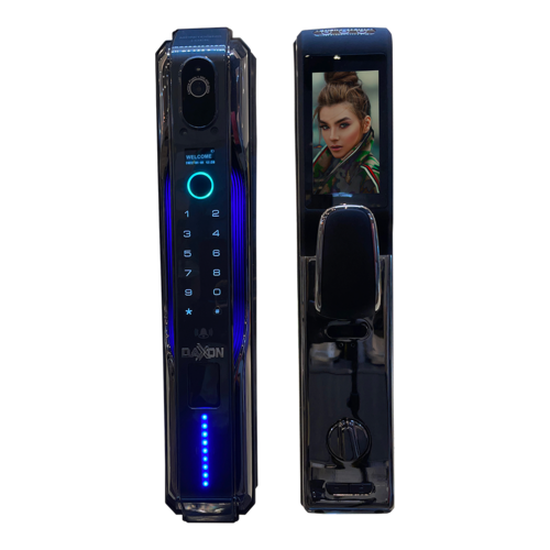 DAXXON - Cerradura inteligente ELITE para puerta "SK100" / 6 Metodos de acceso/Huella, Llave, APP, Video Portero, Reconocimiento Facial/WiFi/Seguridad Avanzada