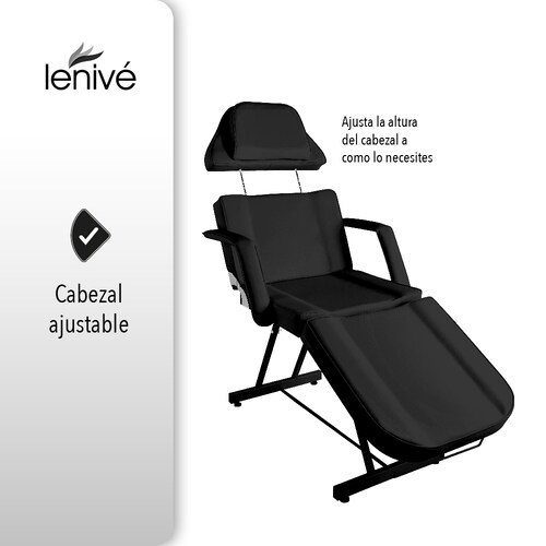 Silla Cama Para Faciales Color Negro Con Banco