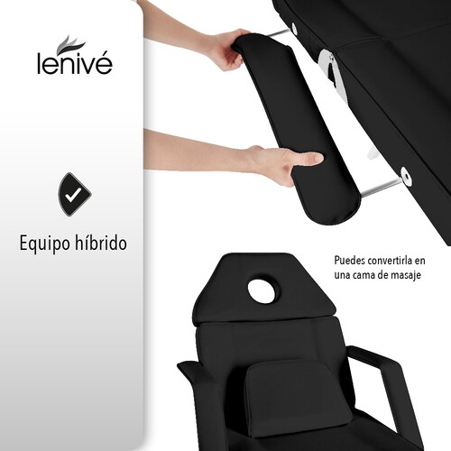 Silla Cama Para Faciales Color Negro Con Banco