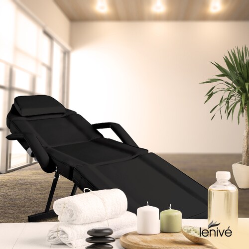 Silla Cama Para Faciales Color Negro Con Banco