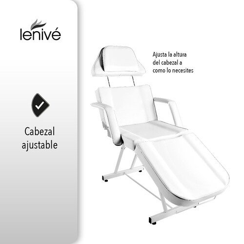 Silla Cama Para Faciales Color Blanco Con Banco