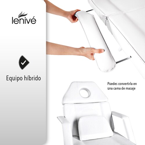Silla Cama Para Faciales Color Blanco Con Banco