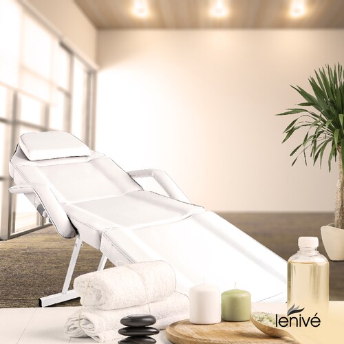 Silla Cama Para Faciales Color Blanco Con Banco
