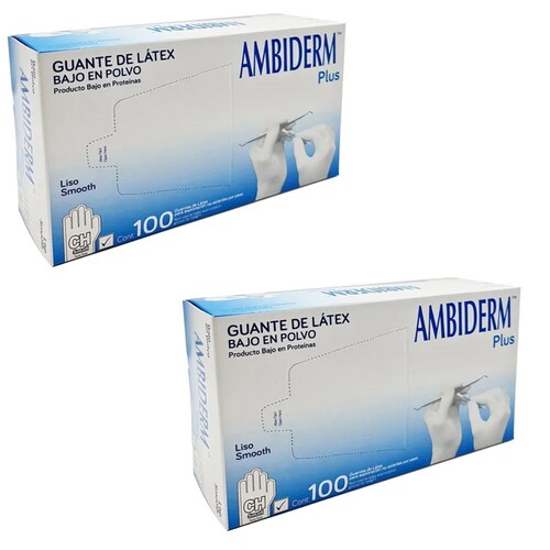 Kit 2 Cajas de Guantes De Exploración No Esteril Chico Ambiderm - Médica Depot