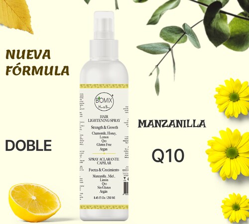 Spray Aclarante Para Cabello Vegano con Manzanilla, Miel, Limón, Argán Y Nutricomplex 250 Ml