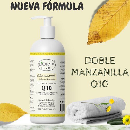 Shampoo Aclarante De Manzanilla Sensitive reforzado con Nutricomplex Q10 para Crecimiento del Cabello 1 Litro