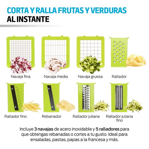 Cortador y Rallador Tipo Mandolina para Verduras y Frutas Redlemon