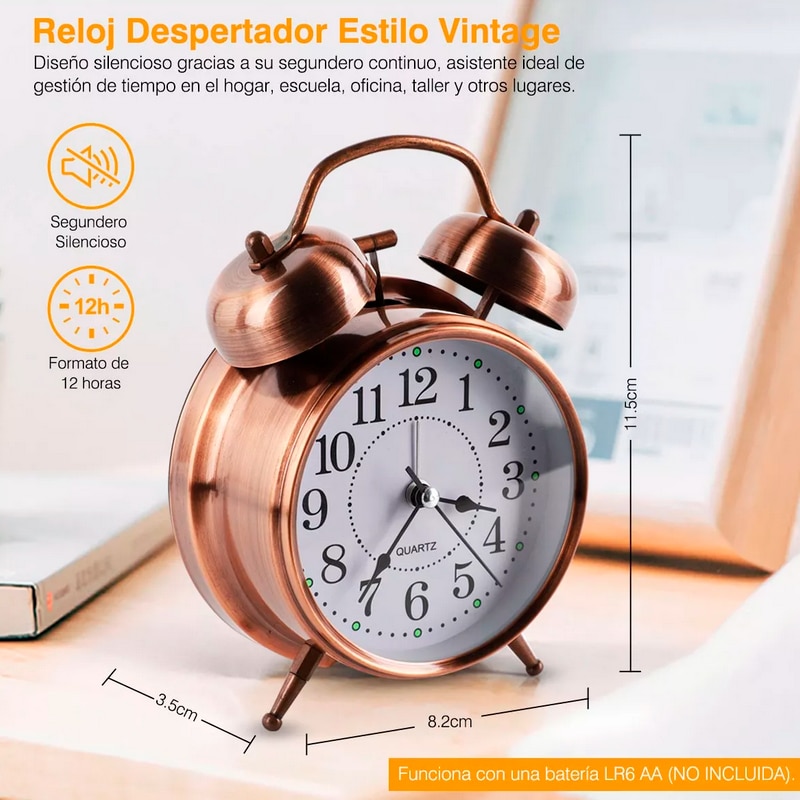 Reloj 2025 despertador campana