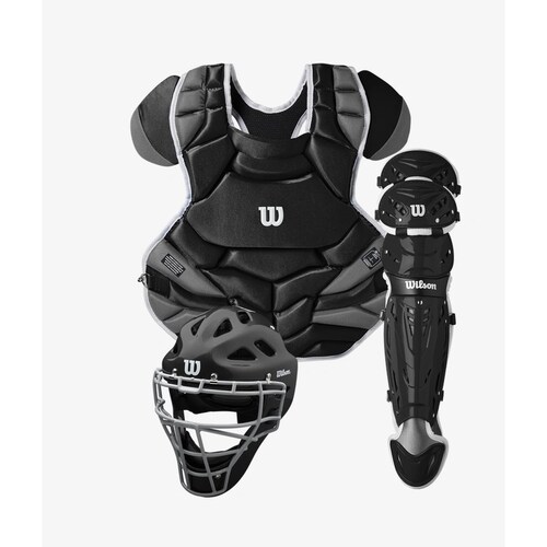 Arreos de Catcher Wilson C1K Nocsae Negros Adulto