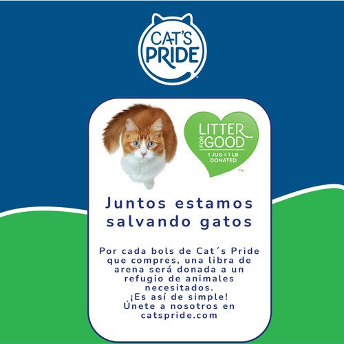 Cat's Pride Arena para gato Perfumada, Elimina olores, Libre de químicos agresivos, Fácil uso, 10lb