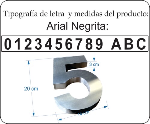 Número para casa (digito 9) Acero inoxidable 20cm