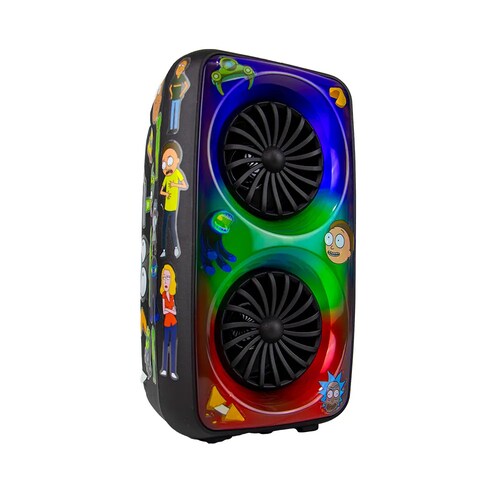 Bocina Doble Bluetooth Rick And Morty Luz Led Radio FM USB