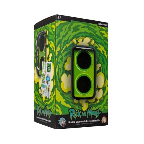 Bocina Doble Bluetooth Rick And Morty Luz Led Radio FM USB