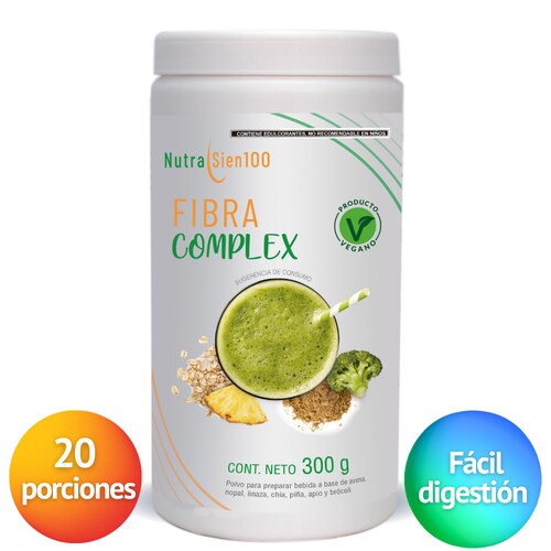 Fibra natural en Polvo Salud Digestiva Sabor piña Sin Azúcar 300g 20 Porciones