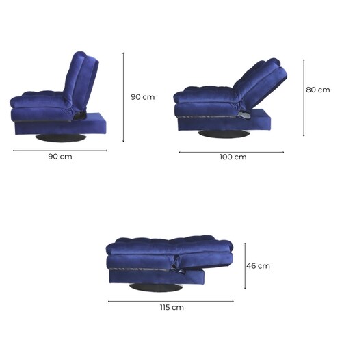 Sillón Individual Giratorio Azul